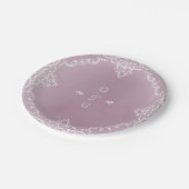 Assiettes En Carton Mariage romantique Mauve (Angle)