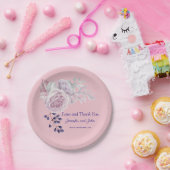 Assiettes En Carton Mariage romantique Peonies rose et violet (Fête)