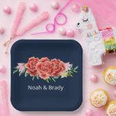 Assiettes En Carton Mariage rose (Fête)