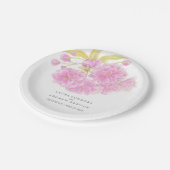Assiettes En Carton Mariage rose cerisier fleur plaque de papier perso (Angle)
