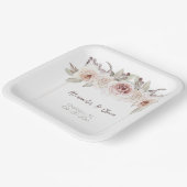 Assiettes En Carton Mariage Rose de Bohême (Angulaire)