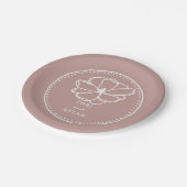 Assiettes En Carton Mariage rose fleur (Angle)