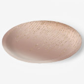 Assiettes En Carton Mariage rose Gold Glam Peach Sparkle Strings (Angle)