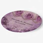 Assiettes En Carton Mariage Rose gothique violet  (Angle)