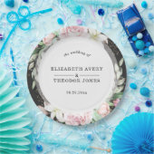 Assiettes En Carton Mariage rose noir (Fête)