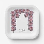 Assiettes En Carton Mariage Rose rose clair (Recto)