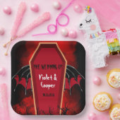 Assiettes En Carton Mariage rouge noir Halloween Bat ailes (Fête)