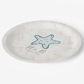 Assiettes En Carton Mariage Royal Blue Rustic Starfish (Angle)