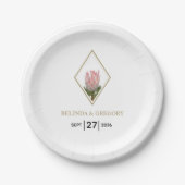 Assiettes En Carton Mariage Russe King Protea (Devant)