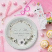 Assiettes En Carton Mariage Russe moderne BOHO Wreath Anemone Wreath (Fête)