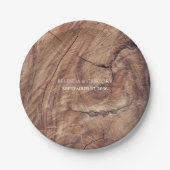 Assiettes En Carton Mariage rustique en bois (Devant)