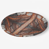 Assiettes En Carton Mariage rustique en cuir multi couleurs et dentell (Angle)