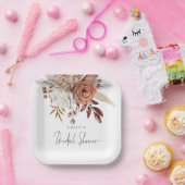Assiettes En Carton Mariage Rustique Terracotta Fleurs Nom Shower de l (Fête)