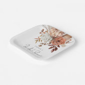 Assiettes En Carton Mariage Rustique Terracotta Fleurs Nom Shower de l (Angulaire)