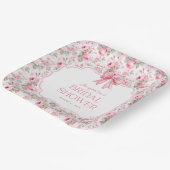 Assiettes En Carton Mariage Shabby Chic Rose Ruban Rose (Angulaire)