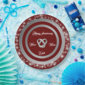 Assiettes En Carton Mariage simple anneaux Personnaliser Argent Annive (Fête)