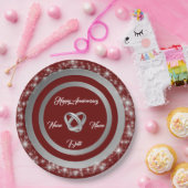 Assiettes En Carton Mariage simple anneaux Personnaliser Argent Annive (Fête)