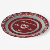Assiettes En Carton Mariage simple anneaux Personnaliser Argent Annive (Angle)