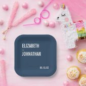 Assiettes En Carton Mariage simple de typographie marine (Fête)