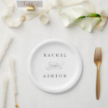 Assiettes En Carton Mariage simple et élégant<br><div class="desc">Une serviette mariage élégante et simple avec vos noms. Pour une personnalisation plus avancée de cette conception,  cliquez sur le BOUTON OUTIL DESIGN BLEU ci-dessus ! Des articles correspondants sont également disponibles.</div>