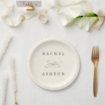 Assiettes En Carton Mariage simple ivoire élégant<br><div class="desc">Une serviette mariage élégante et simple avec vos noms. Pour une personnalisation plus avancée de cette conception,  cliquez sur le BOUTON OUTIL DESIGN BLEU ci-dessus ! Des articles correspondants sont également disponibles.</div>