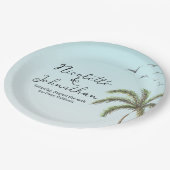 Assiettes En Carton Mariage Simple Plage Palmier et Oiseaux (Angle)