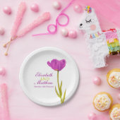 Assiettes En Carton Mariage simple violet tulip art nommé plaque en pa (Fête)