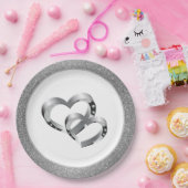 Assiettes En Carton Mariage SLVR Parties scintillant 9" Plaques papier (Fête)