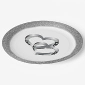 Assiettes En Carton Mariage SLVR Parties scintillant 9" Plaques papier (Angle)