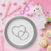 Assiettes En Carton Mariage SLVR Parties scintillant 9" Plaques papier (Fête)