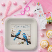 Assiettes En Carton Mariage Spring Bluebirds (Fête)