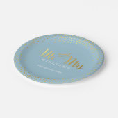 Assiettes En Carton MARIAGE STYLISÉ TABLE mini confetti or bleu (Angle)