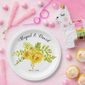 Assiettes En Carton Mariage succulent de fleurs de cactus d'aquarelle (Fête)