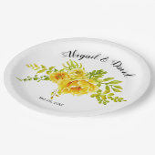 Assiettes En Carton Mariage succulent de fleurs de cactus d'aquarelle (Angle)