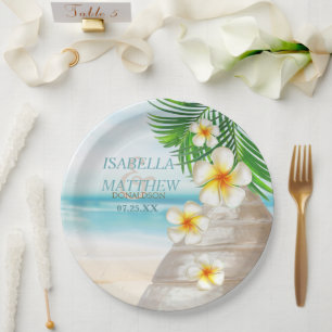 Assiettes En Carton Mariage sur la plage