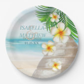 Assiettes En Carton Mariage sur la plage (Devant)