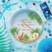 Assiettes En Carton Mariage sur la plage côtière (Fête)