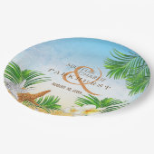 Assiettes En Carton Mariage sur la plage côtière (Angle)