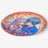 Assiettes En Carton Mariage Thème Anime Mignon  (Angle)