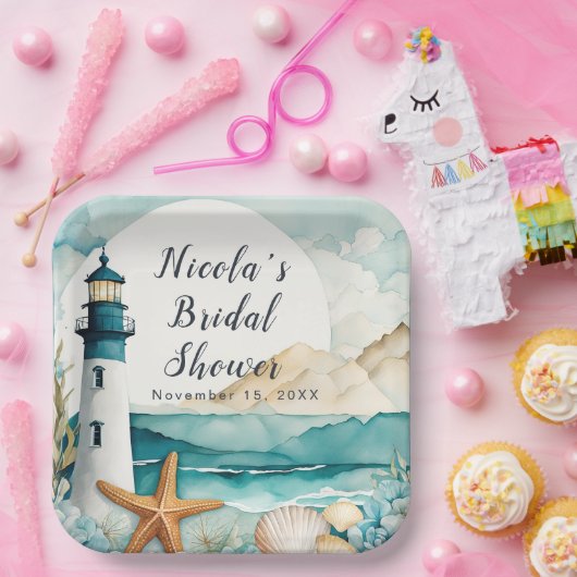 Assiettes En Carton Mariage Thème Phare Naissance (Fête)