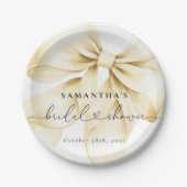 Assiettes En Carton Mariage Thème Ruban Doré (Devant)