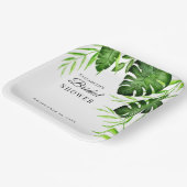 Assiettes En Carton Mariage Tropical avec Script Aquarelle Jungle (Angulaire)