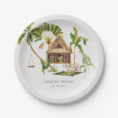 Assiettes En Carton Mariage Tropical Palm Tree (Devant)