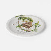 Assiettes En Carton Mariage Tropical Palm Tree (Angle)