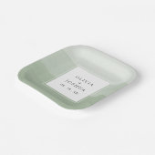 Assiettes En Carton Mariage vert aquarelle (Angulaire)