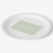 Assiettes En Carton Mariage Vert Simplement Élégant (Angle)