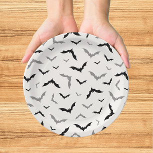 Assiettes En Carton Mariage Vintage Gothique Chauve-Souris Noire