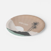 Assiettes En Carton Mariage vintage Inspiré Island Beach (Angle)