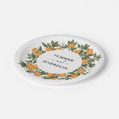 Assiettes En Carton Mariage Whimsical Botanical Citrus Orange Garden (Angle)