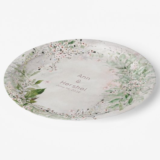 Assiettes En Carton Mariage Whisch et Blush 20 cm Plaque de dîner (Angle)